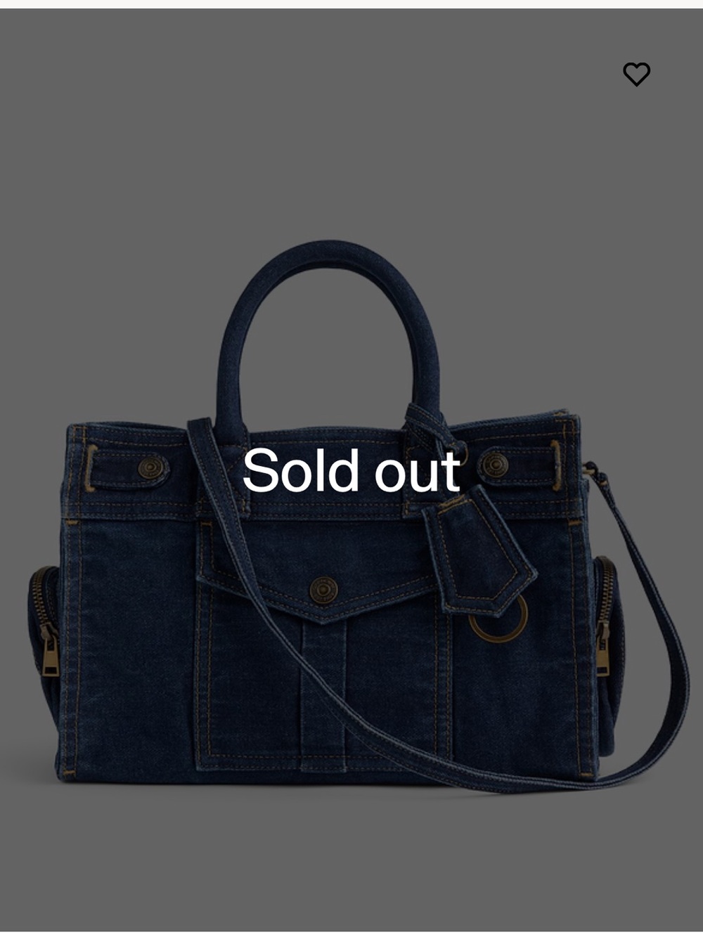 GAP Dark Blue Denim Satchel with Crossbody Strap
